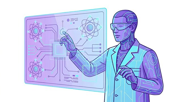 Quantum Algorithm Development: Physicist testing advanced computational models in research environment
