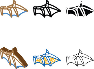 Naklejka premium bones of wing color icon vector. bones of wing sign. isolated simplified symbol illustration