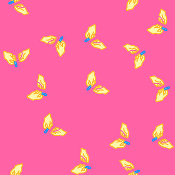 insert thread into needle vector seamless pattern insert thread into needle sign illustration