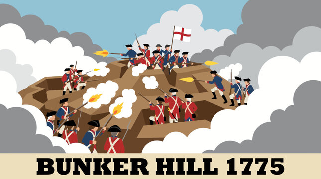 Bunker Hill Battle Smoke Powder Revolutionary War Chaos