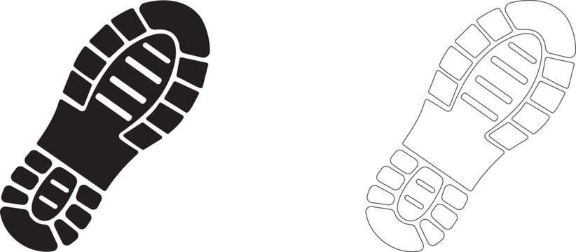 Spacesuit bootprint vector icon, moon footprint symbol, human landing, space mission, astronautics and step on another planet.
