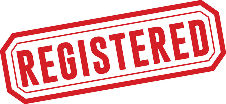 Registered rubber stamp logo red seal of approval