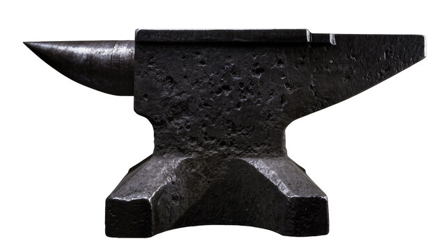 Heavy black metal anvil with horn and flat top