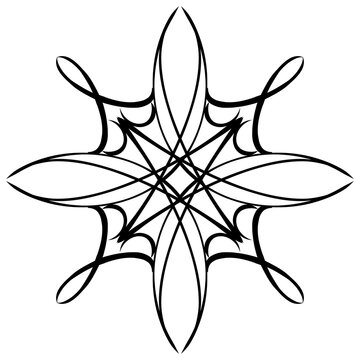 Abstract and geometric sacred mandala design bundle. A high-quality collection of three unique symmetrical line art patterns, including intricate floral, geometric lattice.