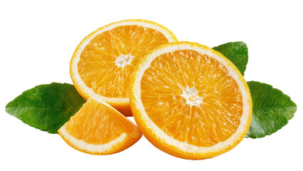 Fototapeta premium Orange slices and leaves