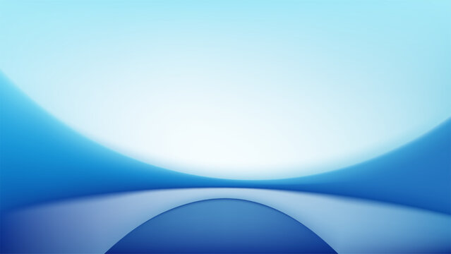 Abstract blue background with soft curves and a bright white center gradient, clean modern corporate template design