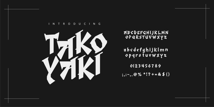Takoyaki typeface : A chunky Japanese display font. Bold Asian food brush typeface for street culinary logos, travel vlogs, and posters.