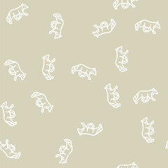 Obraz premium fox animal line seamless pattern fox animal thin line illustration