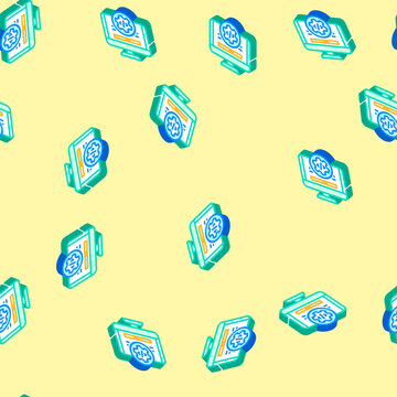 software maintenance isometric seamless pattern. software maintenance sign illustration