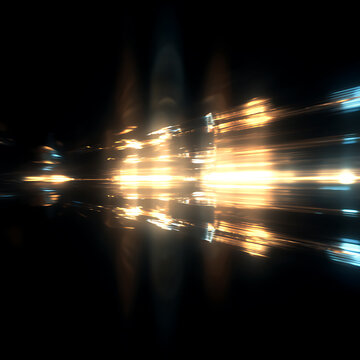 luminous lines on dark background creating motion blur