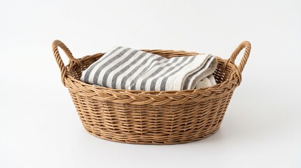 Obraz premium wicker basket on white background