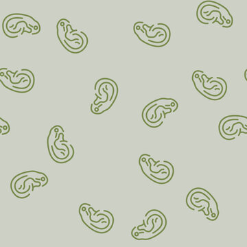 earlobe piercing fashion beauty line seamless pattern earlobe piercing fashion beauty thin line illustration