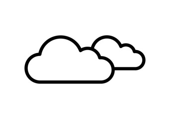 Fototapeta premium Icono de nubes contorneadas