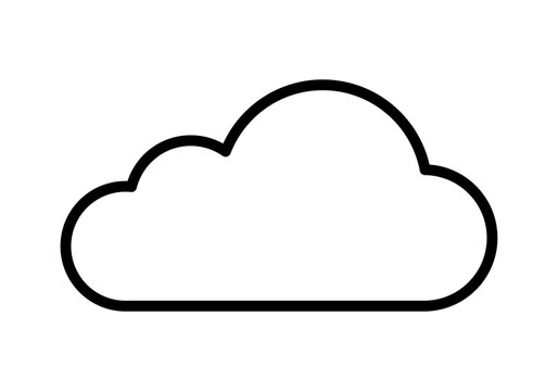 Icono negro de nube contorneada