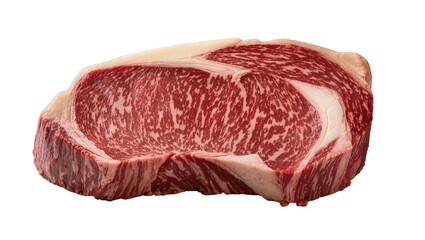 Fototapeta premium Raw marbled beef steak with fat cap