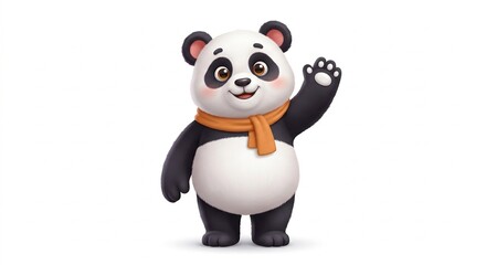 Cute panda mascot character without text © black