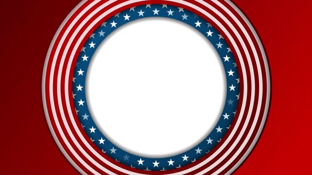 Abstract concept background for USA 2026 midterm elections political campaign. USA flag colors motion design. Seamless loop. Video animation Ultra HD 4K 3840x2160