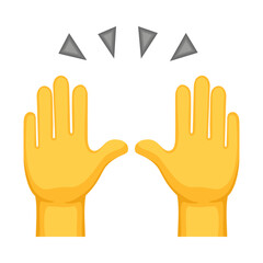 Raising hands, hand sign emoji, hand gesture symbol, vector icon illustration, isolated on transparent background.  © Inka