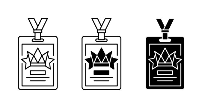 Award Badges, VIP Passes, Recognition Icons Vector Set: Recognition, Achievement, Access