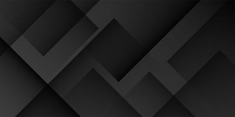 Fototapeta premium Modern black white abstract background. Minimal. Gradient. Dark grey banner with geometric shapes, lines, stripes, triangles. Design. Futuristic. Cut paper or metal effect.vector illustration