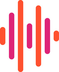 Sound wave, audio signal, music equalizer, colorful bars, vector graphic © isolatedgenerativeai