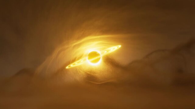 Golden cosmic spiral: mesmerizing solar pulsar movement in space