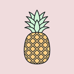 Obraz premium A colorful illustration of a tropical fruit with a textured, geometric design