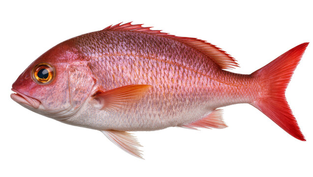 Red snapper fish with pinkish scales and orange fins