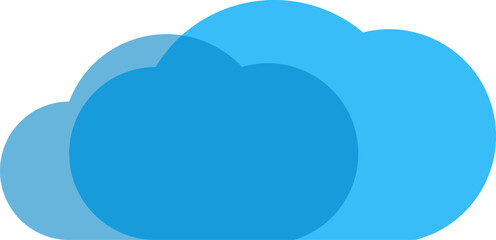 Fototapeta premium Blue cloud, vector clouds, sky weather, white background, illustration set
