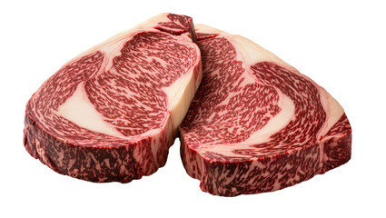 Obraz premium Two raw marbled beef steaks, prime cut