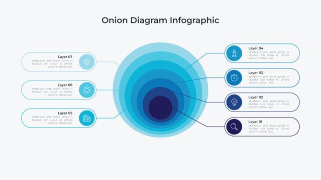 Seven Layer Onion Diagram Concentric Circles Infographic Design