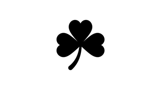Black and white three leaf clover illustration design.
