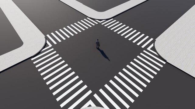 A middle-aged man standing at the crossroads, his back filled with confusion(3D software Lumion makes non-AI)
