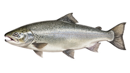 Obraz premium Atlantic Salmon Fish Side View