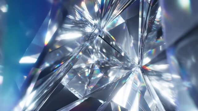Sparkling crystal reflections: captivating light play through transparent surfaces