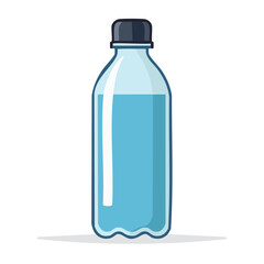 Naklejka premium Flat design illustration of a plastic water bottle with blue liquid