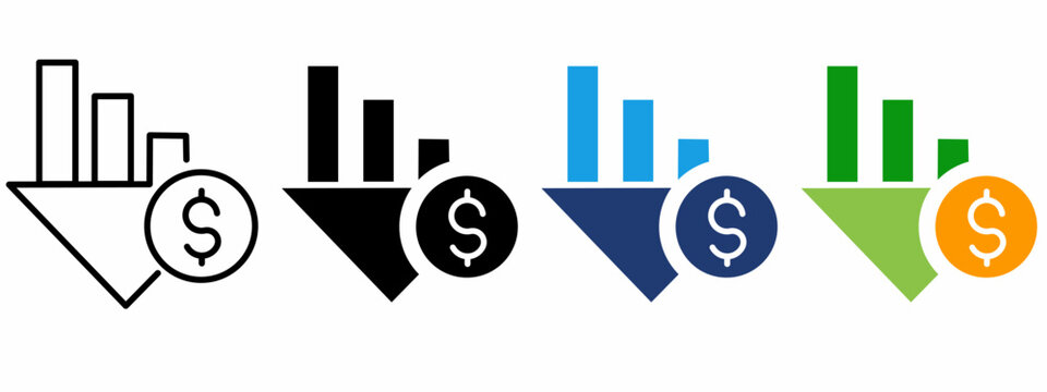 Financial Crisis and Economic Recession icon collections.