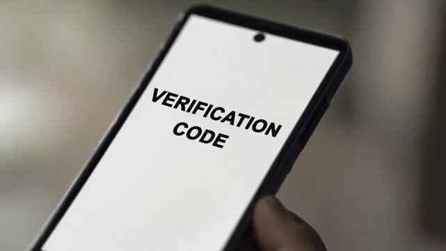 Verification code on a mobile. Two factor.