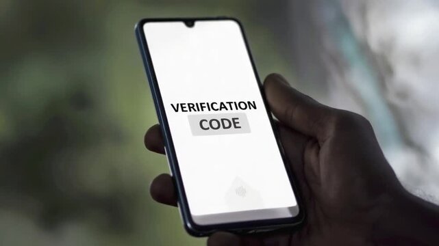 Verification code on a mobile. Two factor.