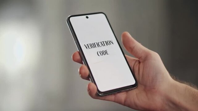 Verification code on a mobile. Two factor.