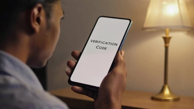 Verification code on a mobile. Two factor.