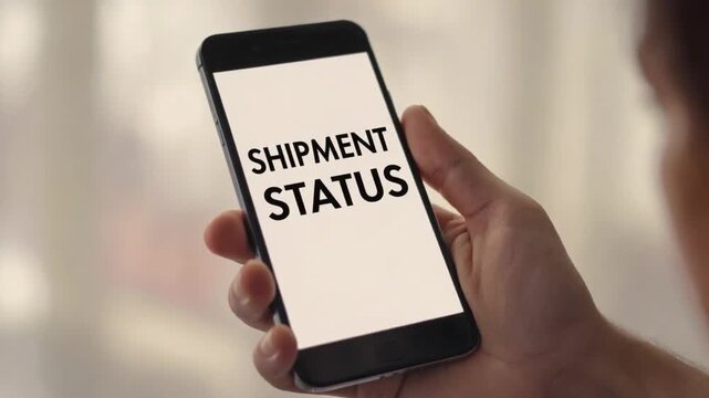 Looking at the "Shipment status" on the mobile phone.