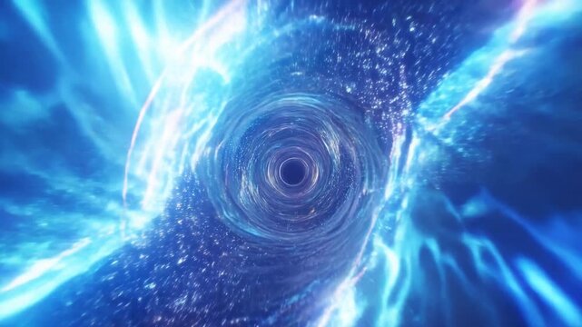 Dazzling space vortex journey through twinkling stars and twisting galactic tunnels
