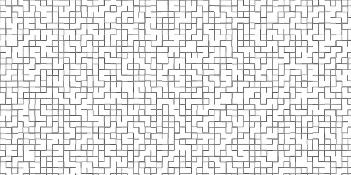 Seamless maze pattern with thin black lines on light background