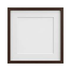 Fototapeta premium Square Dark Wood Picture Frame with White Mat