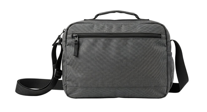 Grey casual sports messenger bag with strap