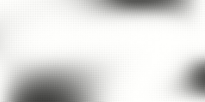 Grunge halftone gradient background. Faded grit noise texture. White and black sand wallpaper. Retro pixelated backdrop. Anime or manga style comic overlay. Vector graphic design textured template