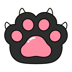 Black Cat Paw Cartoon Style Illustration Isolated © YQvibe Studio