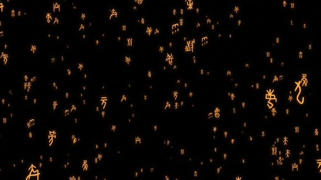 alpha Ancient script oracle bone script screen(After Effects production)
