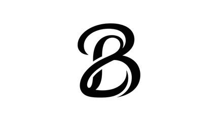 Elegant Black Monogram 'B' Logo on White Background © afgan